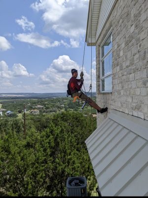 Rope Access Method ATX | Tall ladders | Heavy Light Fixtures Fixtures Installation Austin TX | Ceiling Fans Installation | 512 676 7860